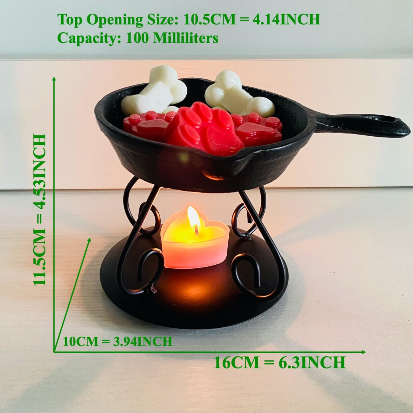 Rustic Cast Iron Skillet Fragrance Warmer