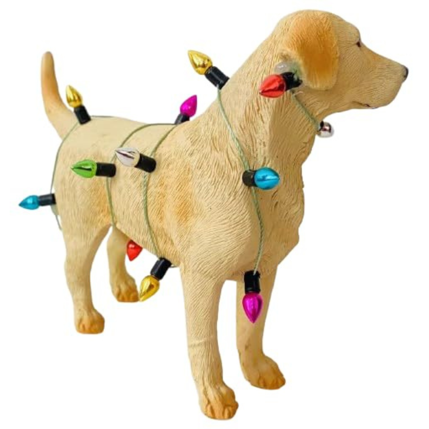 Festive Labrador: Christmas Lights Wrapped Resin Ornament