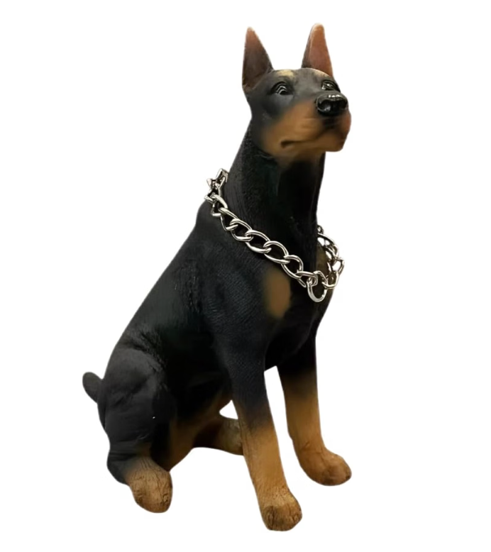 Doberman Figurine Statue Hand Painted Black and Tan