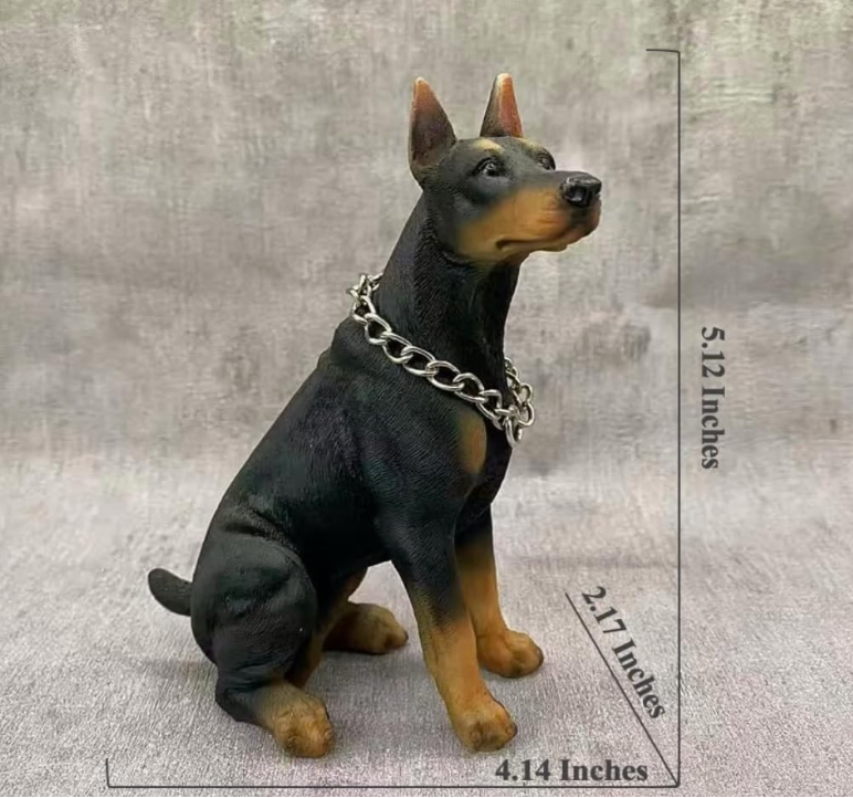 Doberman Figurine Statue Hand Painted Black and Tan