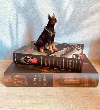 Doberman Figurine Statue Hand Painted Black and Tan