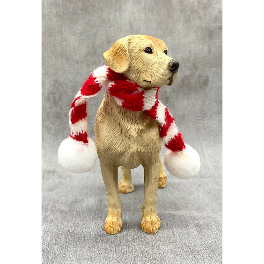 Festive Labrador: Candy Cane Resin Ornament