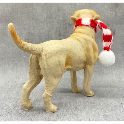 Festive Labrador: Candy Cane Resin Ornament