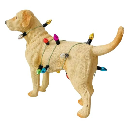 Festive Labrador: Christmas Lights Wrapped Resin Ornament