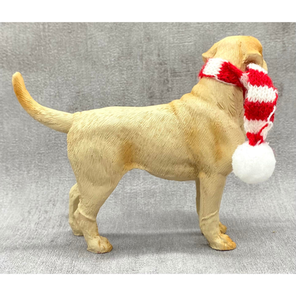 Festive Labrador: Candy Cane Resin Ornament