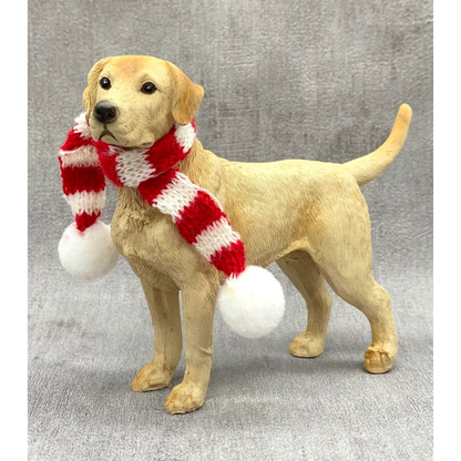 Festive Labrador: Candy Cane Resin Ornament