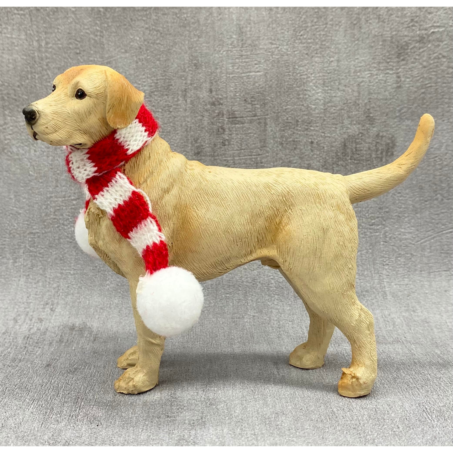 Festive Labrador: Candy Cane Resin Ornament