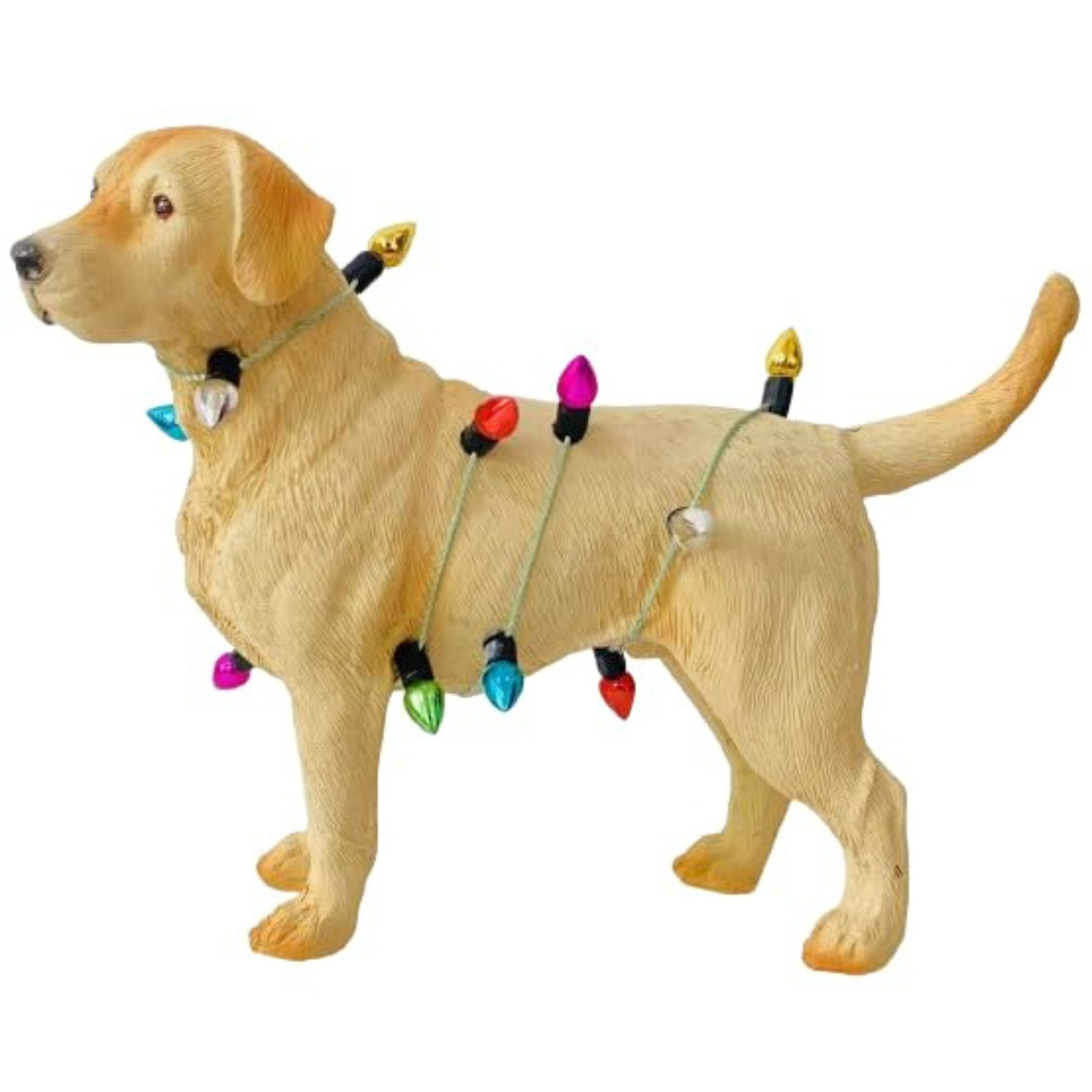 Festive Labrador: Christmas Lights Wrapped Resin Ornament