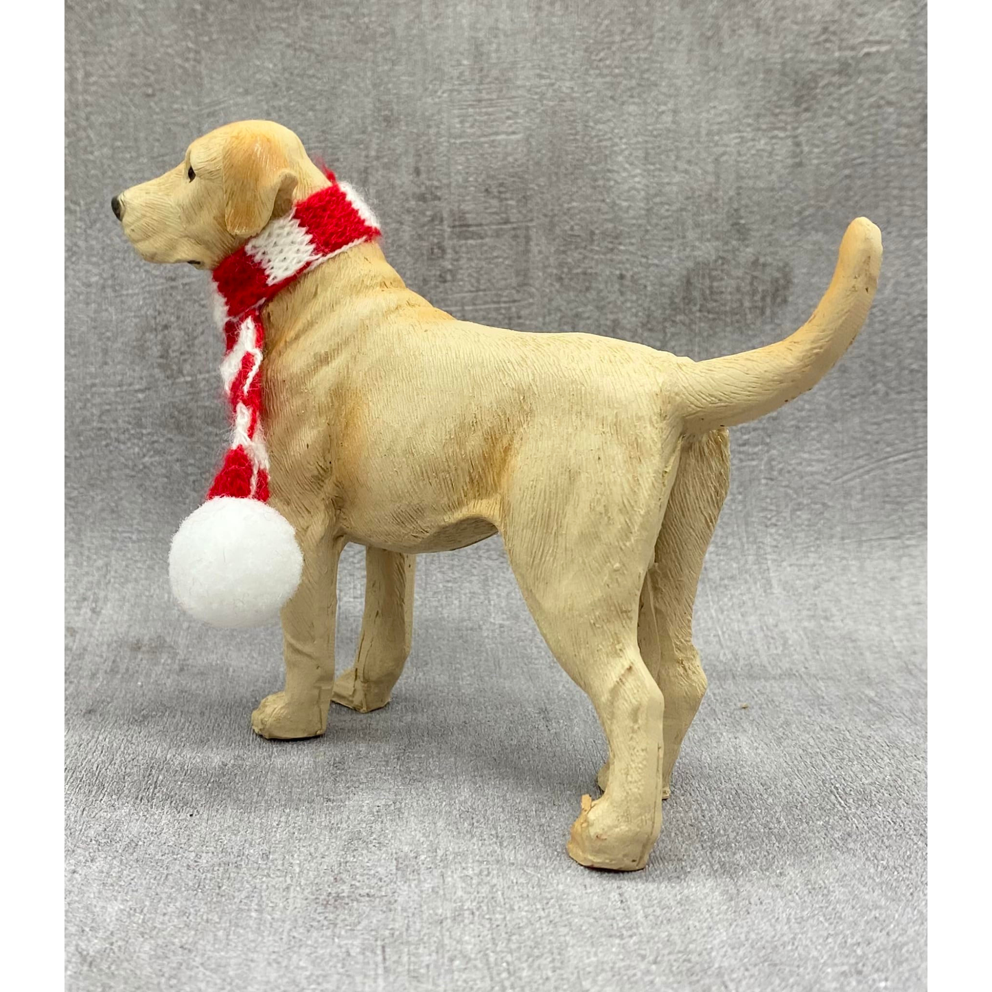 Festive Labrador: Candy Cane Resin Ornament