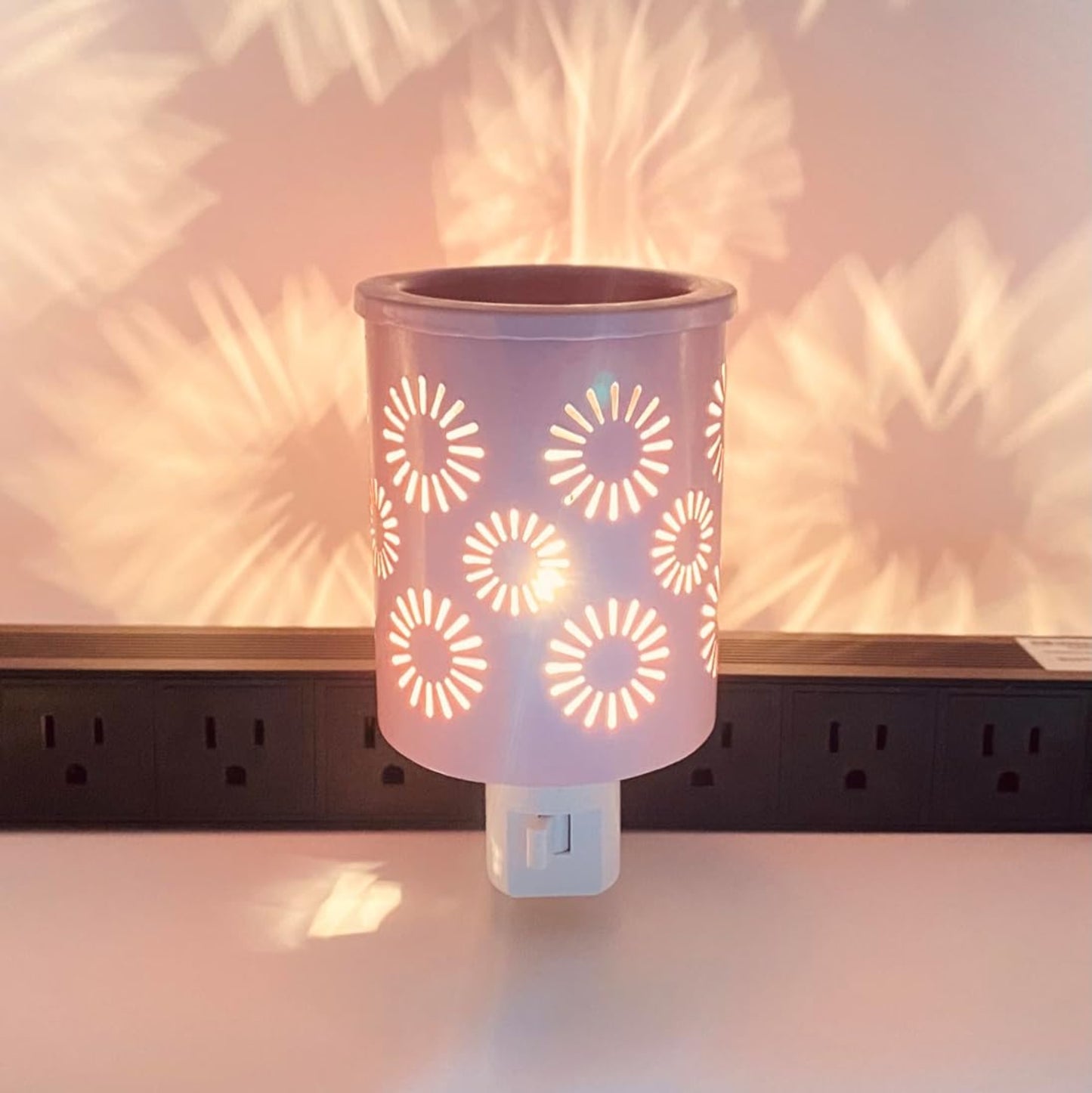 Pink Sunflower Metal Wall-Plug Fragrance Warmer